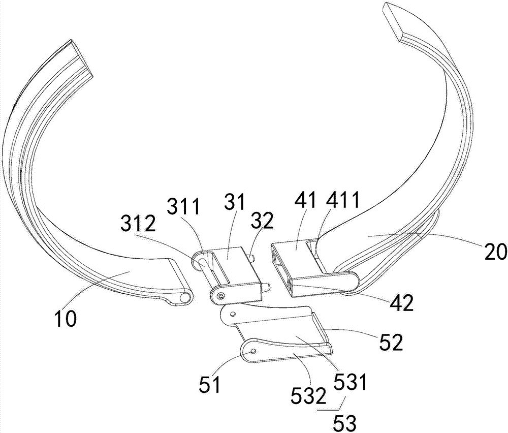 Watchband connecting structure and intelligent watch