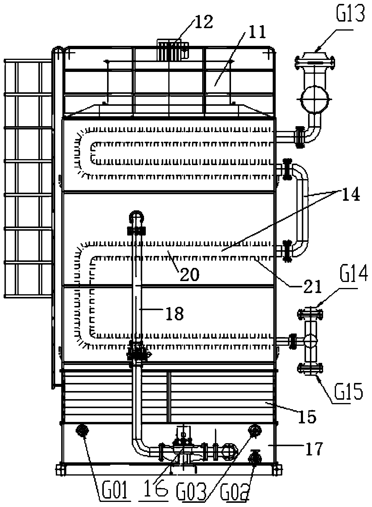 Method and device for condensing crude vinyl chloride