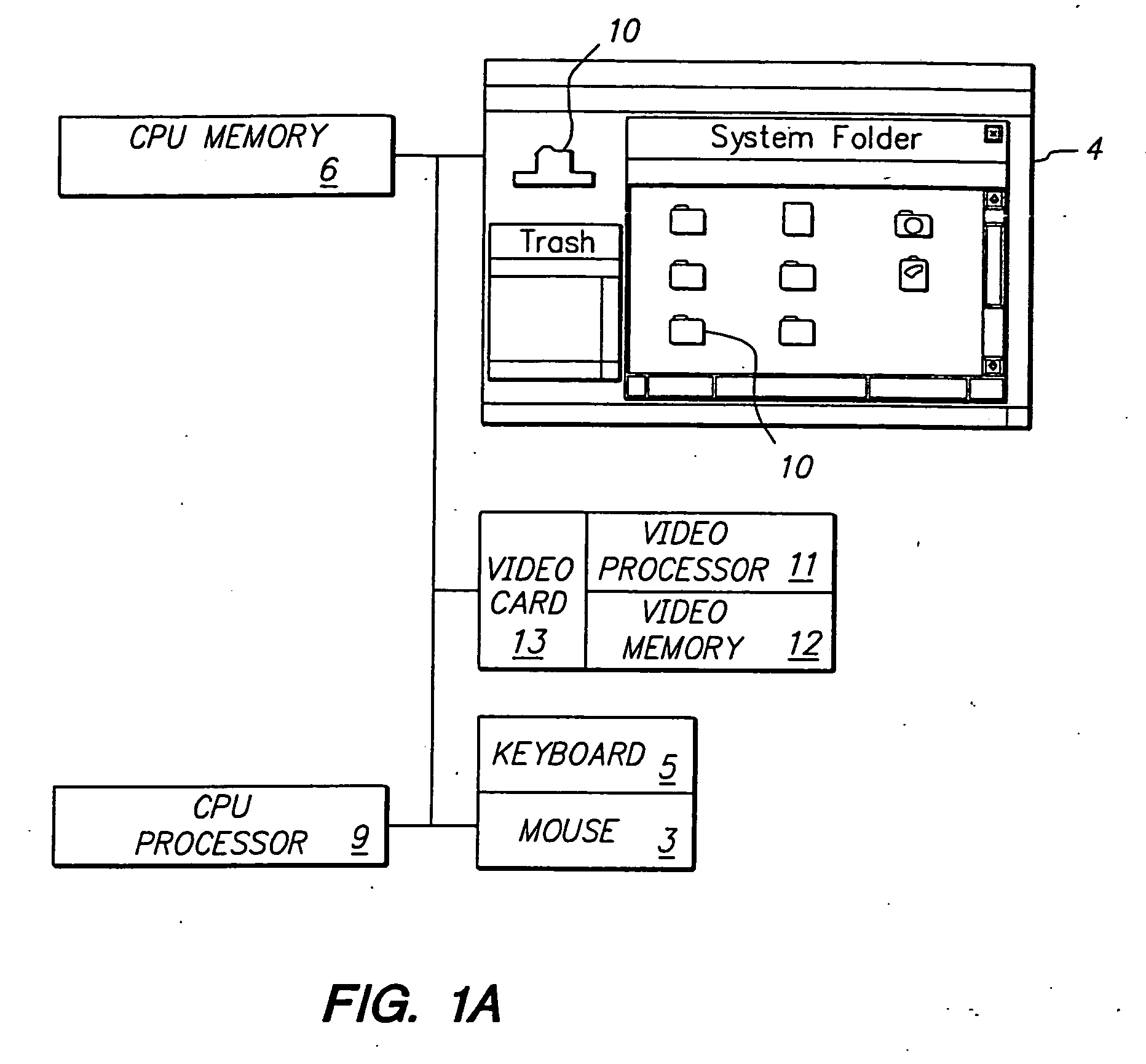 Graphical user interface for computers having variable size icons