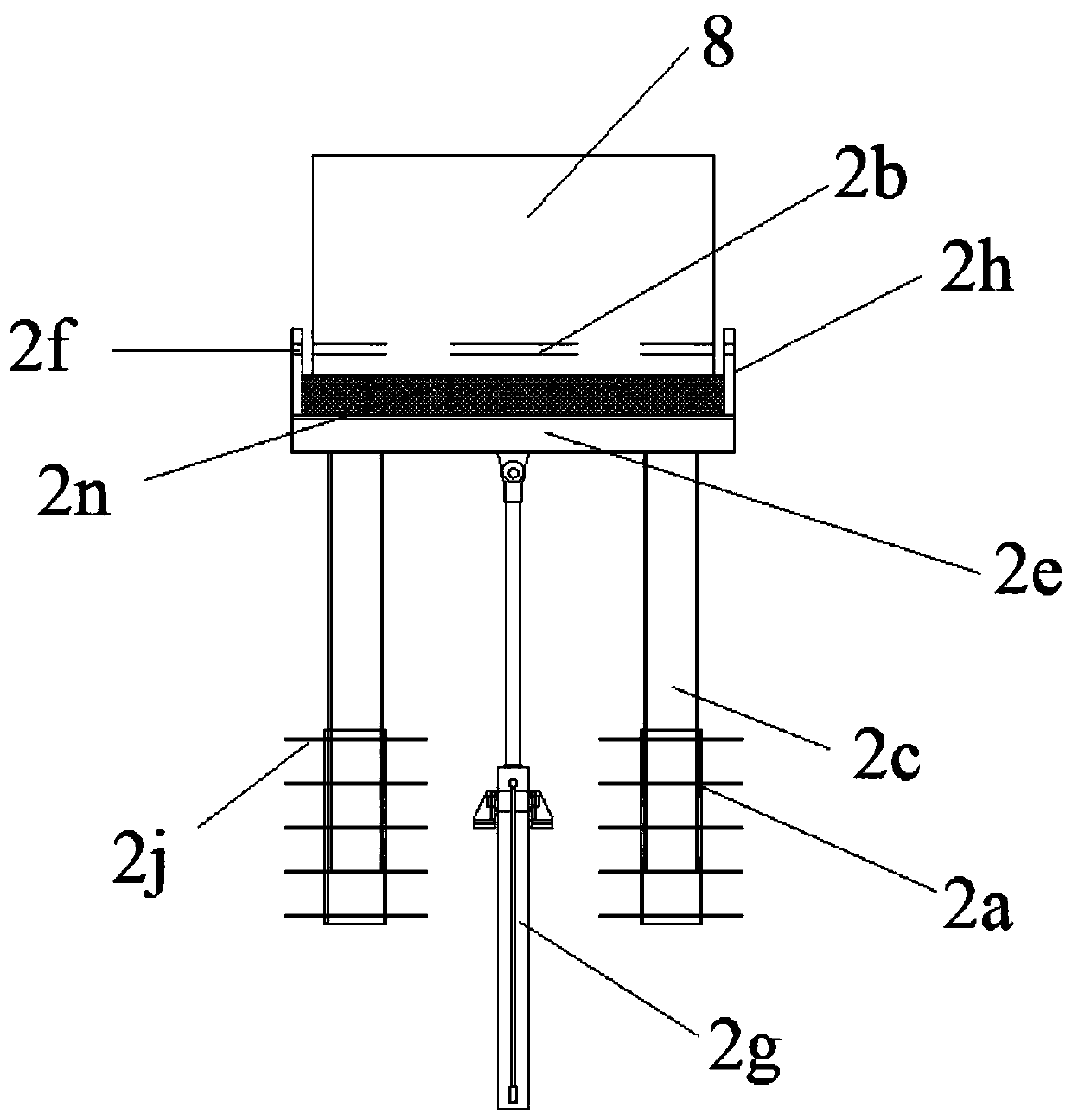 Split mounting type secondary lining arch segment jacking device for tunnel