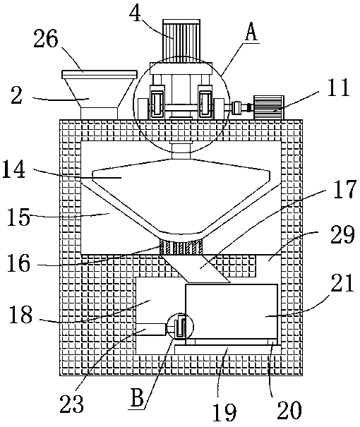 Grinding device for metal powder processing