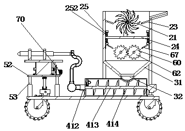 Grouting ejection device for coal mine tunnel