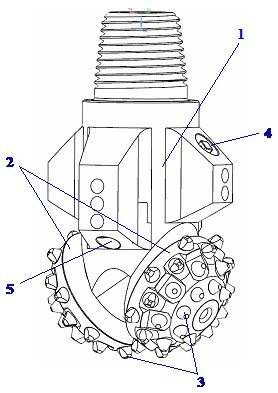 Drill bit for breaking rock by rotary cutting