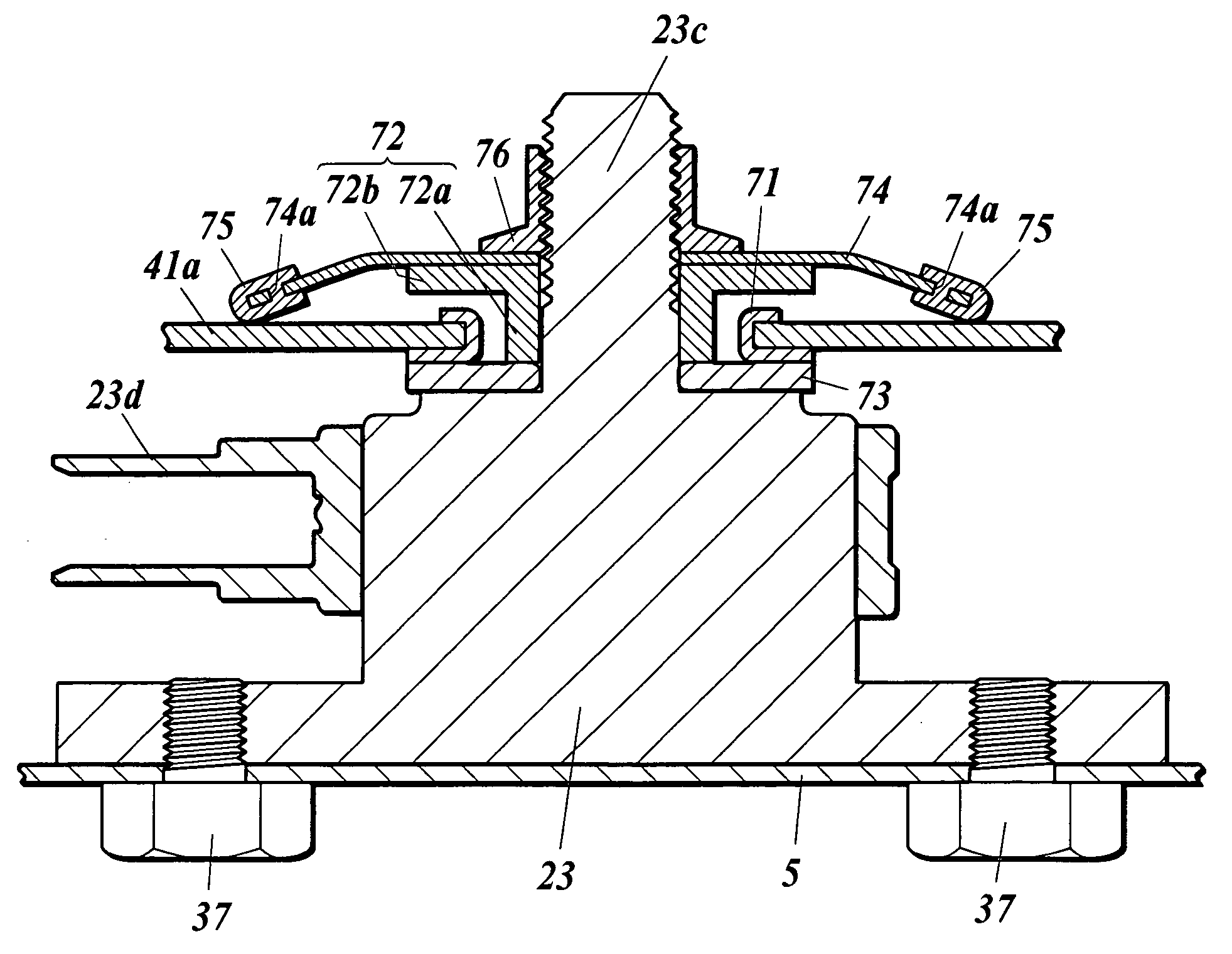 Passenger's weight measurement device for vehicle seat and attachment structure for load sensor