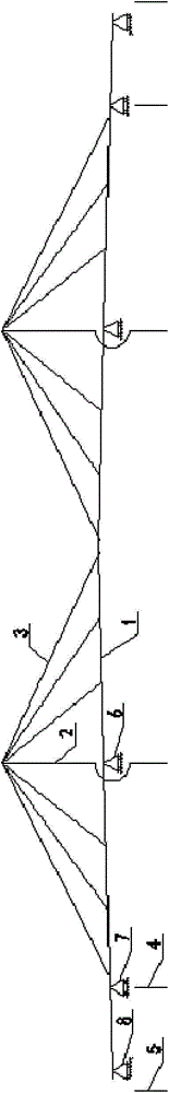 Outer-side span stay cable-free stay bridge with horizontal stress performance improved