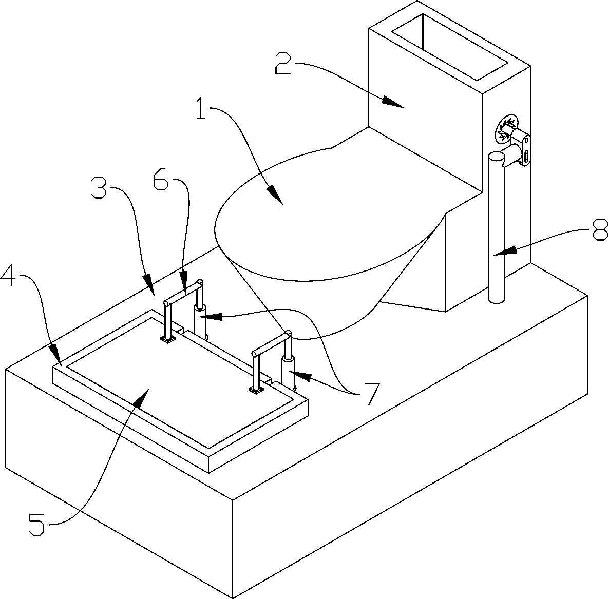 Adjustable pedal structure used for toilet