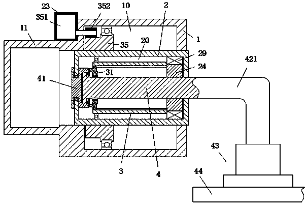 A processing device used on the surface of a plate and capable of reducing noise