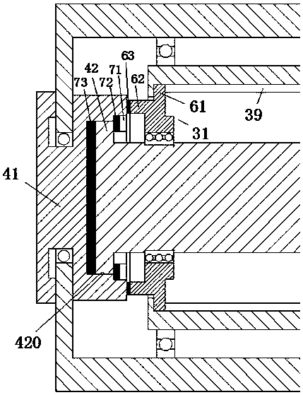 A processing device used on the surface of a plate and capable of reducing noise