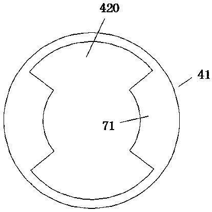 A processing device used on the surface of a plate and capable of reducing noise