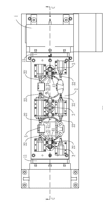 Fourth shaft rotary processing device of processing center special for steering knuckle