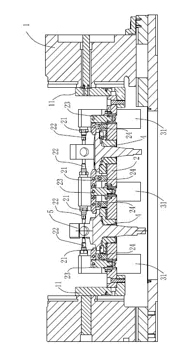 Fourth shaft rotary processing device of processing center special for steering knuckle