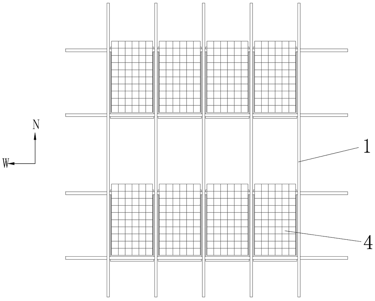 A floating structure and construction technology of a water surface photovoltaic power station