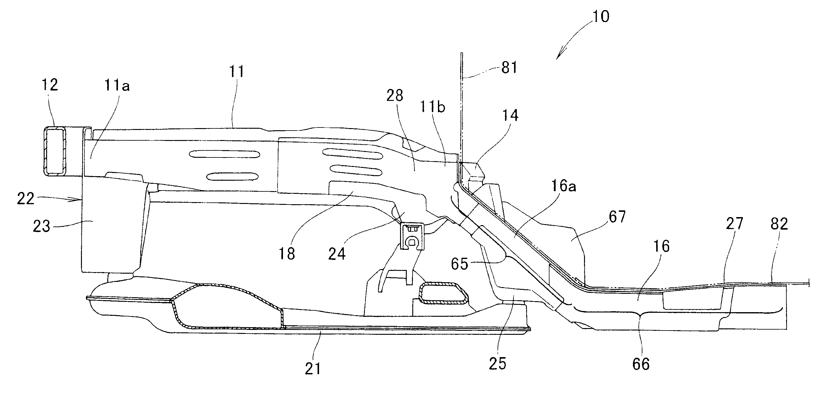 Vehicle body front part structure