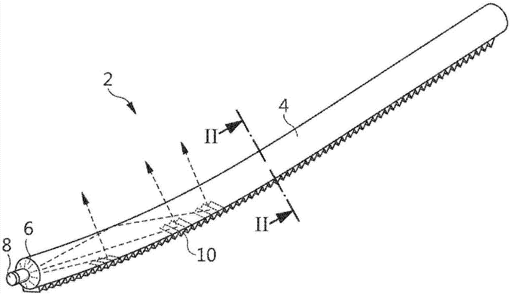 Lightguide with means to compensate for gradual losses of light along the guide