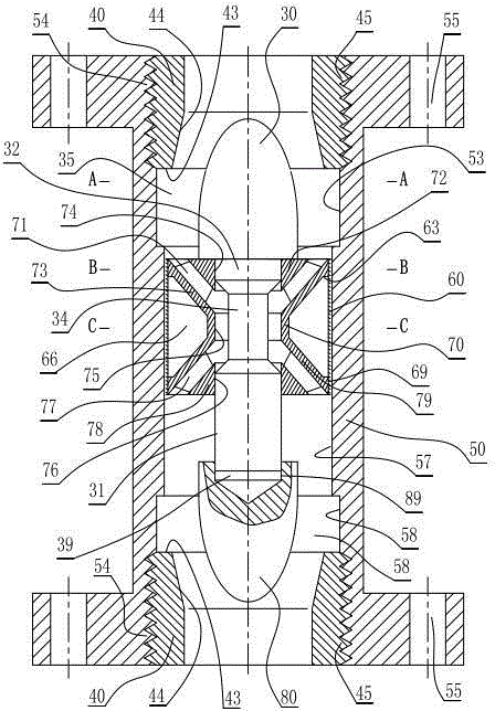 A flange joint two-plate diversion zinc alloy vertical one-way valve