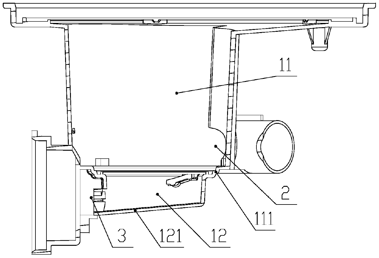 A kind of dishwasher water-saving sink and dishwasher