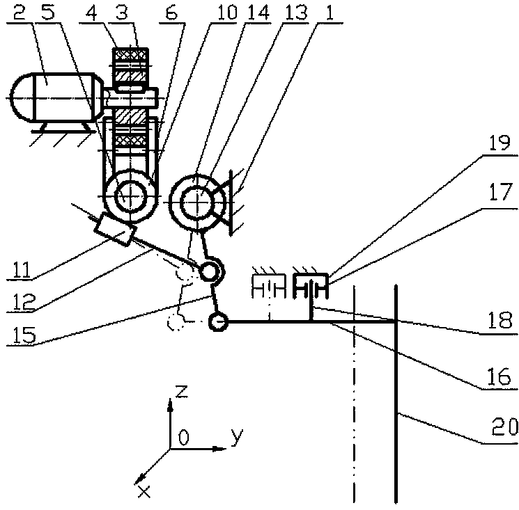 Tooth strap, rocking block and guide rod, and groove-shaped cam combined spatial mechanism of sliding plug door