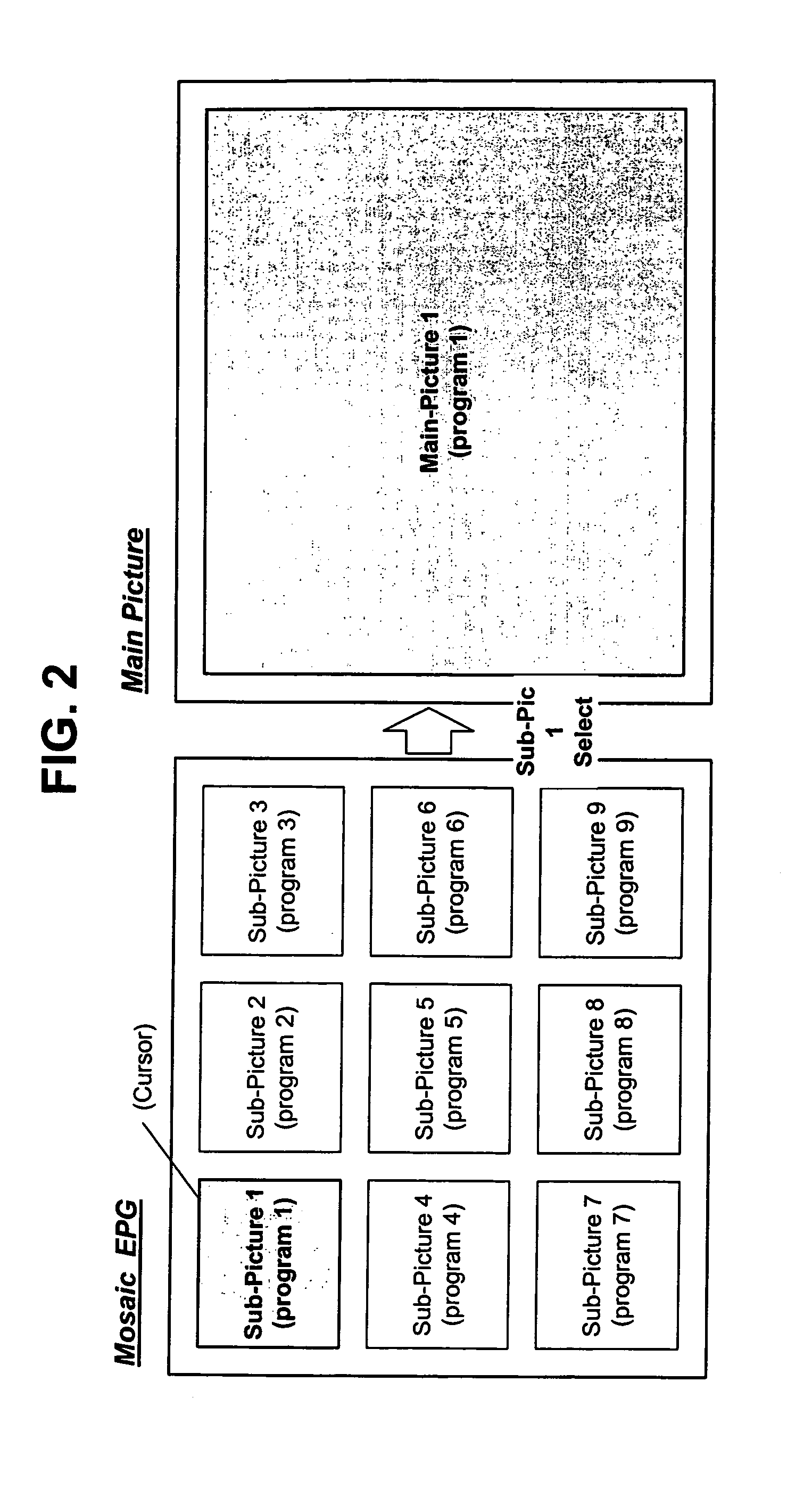 Method for transmitting and receiving audio in Mosaic EPG service