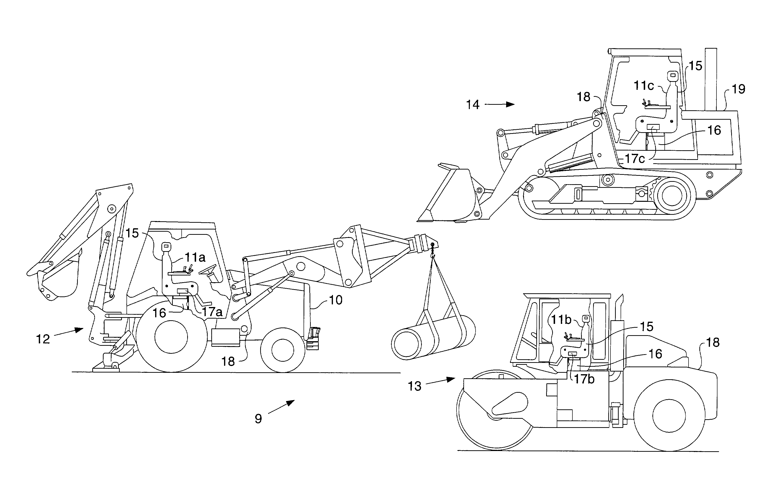 Operator control station for controlling different work machines