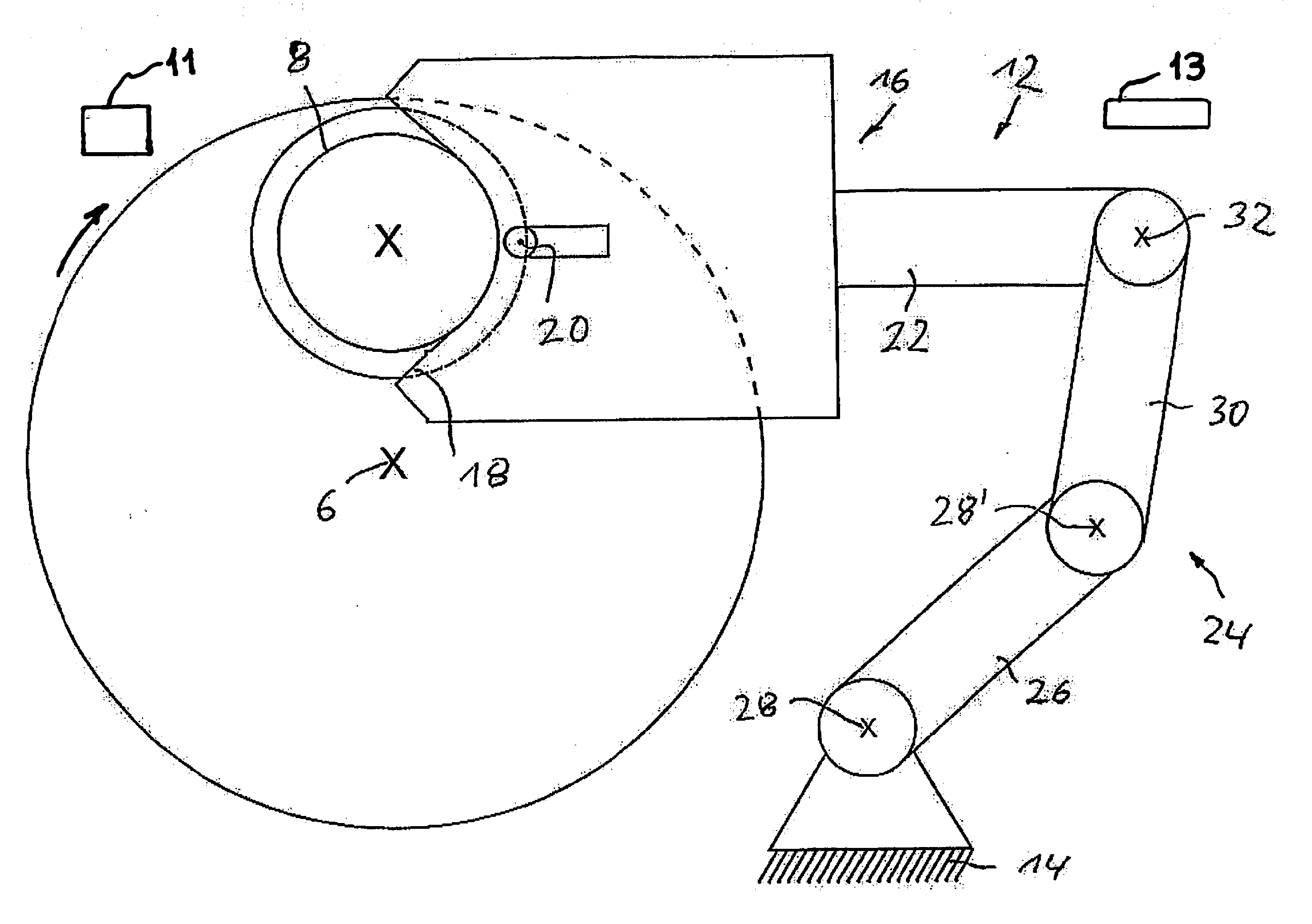 Device for measuring the faces of a crank bearing