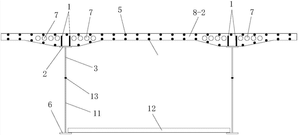 A steel-ultra-high-performance concrete composite continuous beam bridge structure and its construction method