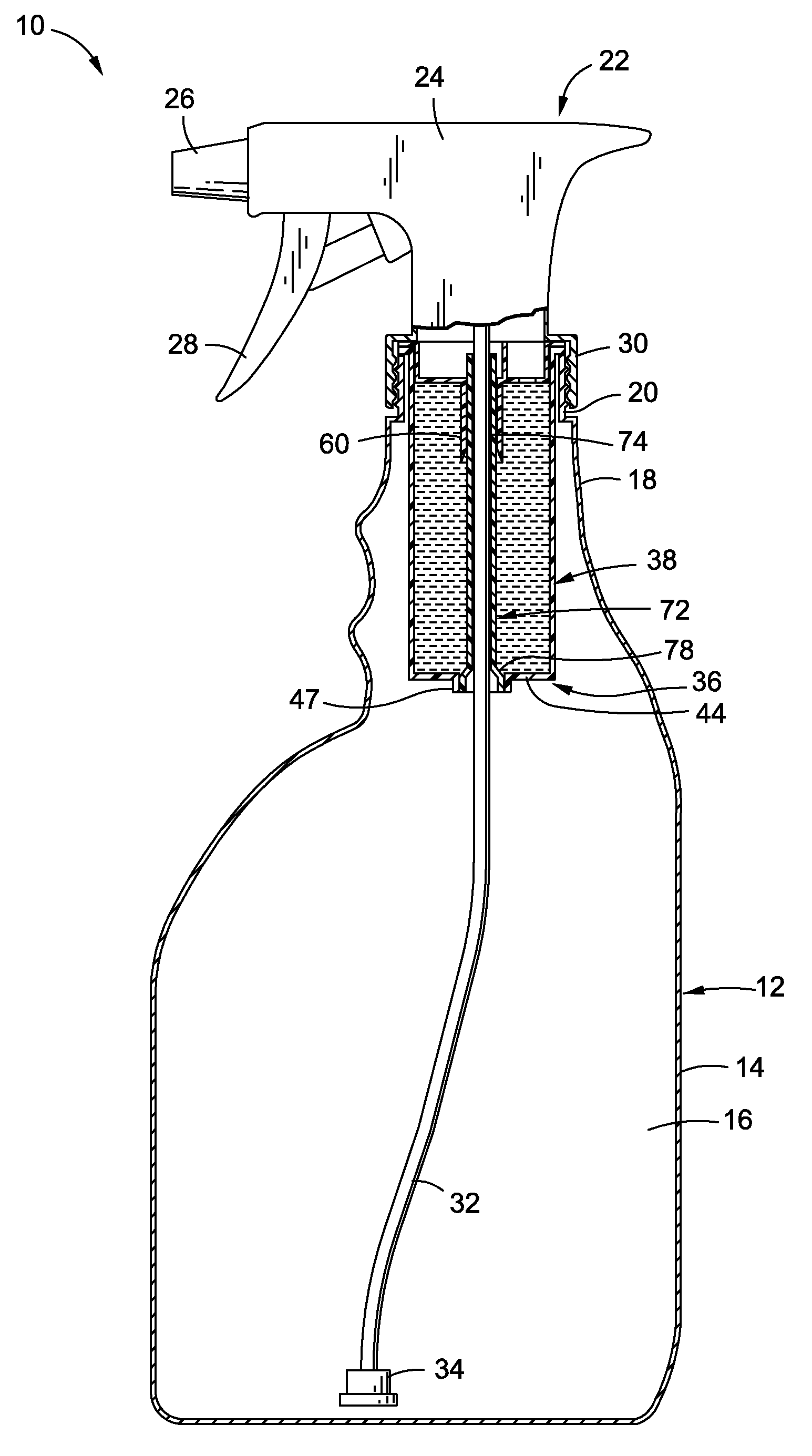 Spray bottle with refill cartridge