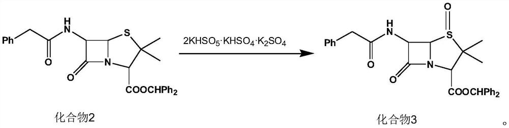 A kind of synthetic method of penicillin g sulfoxide benzhydryl ester