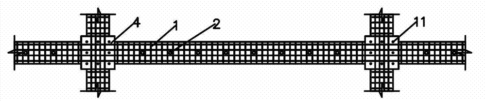 Splitting and assembling structure and assembling connecting method of assembled type concrete frame-shear wall