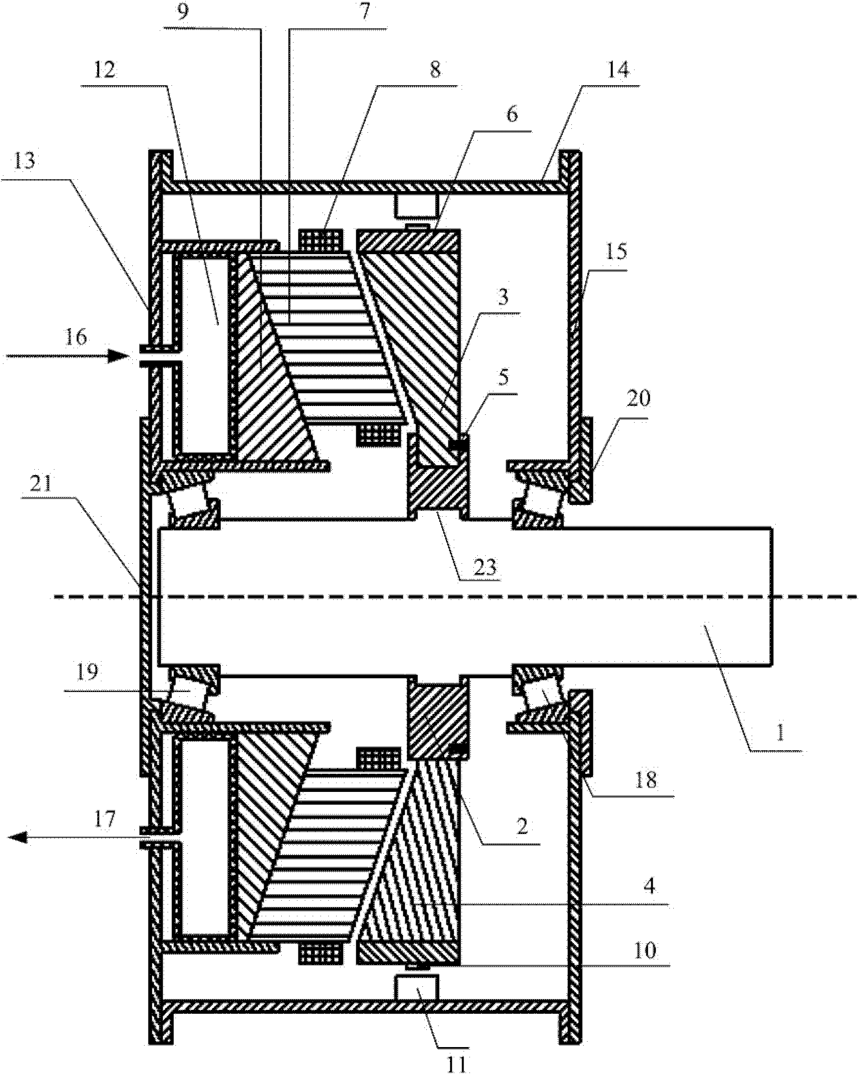 Magnetism-gathering disc type permanent magnet torque motor with fluid cooling function