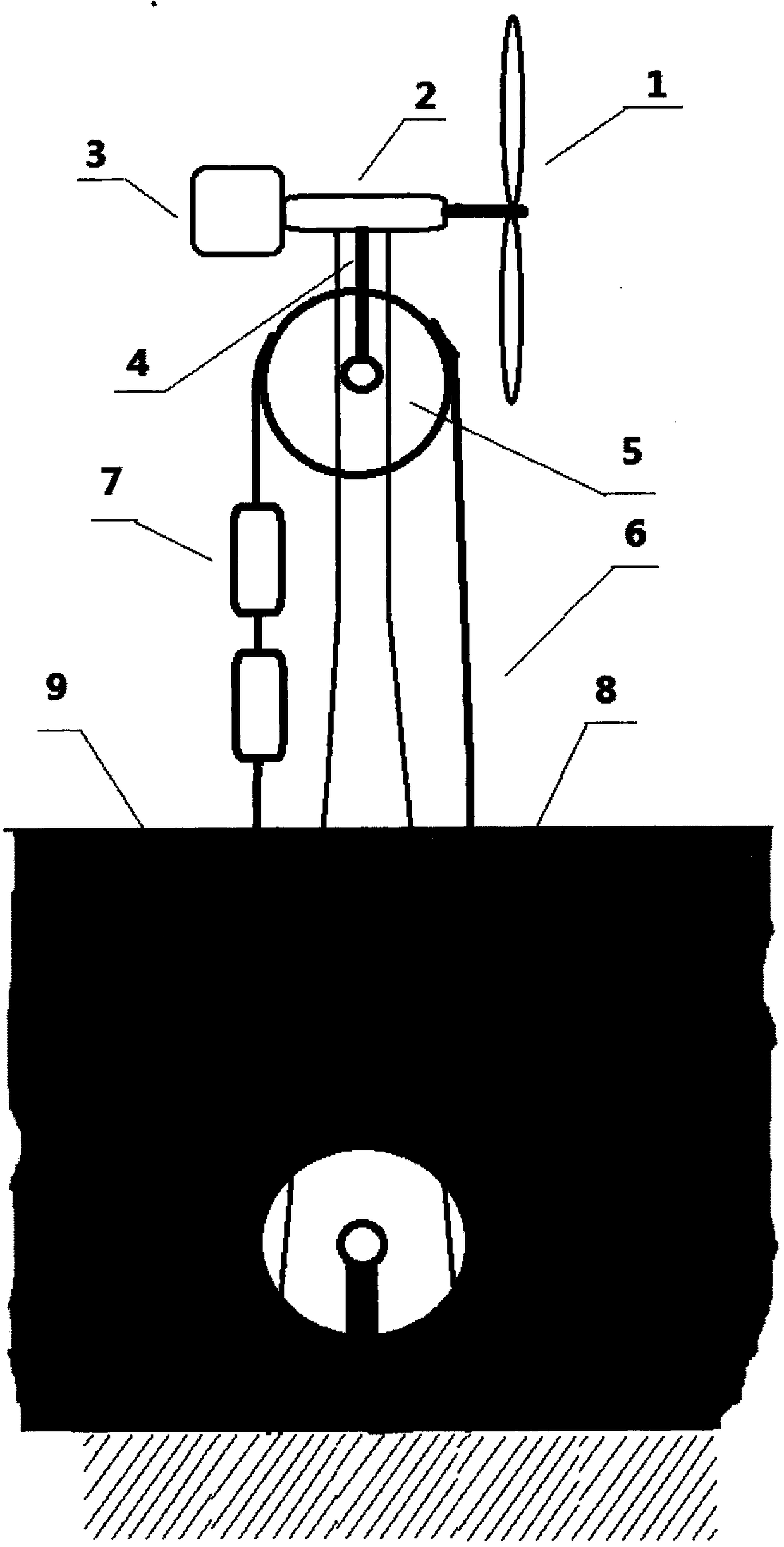 Combined type offshore wind power energy storage manner utilizing buoyancy and gravity