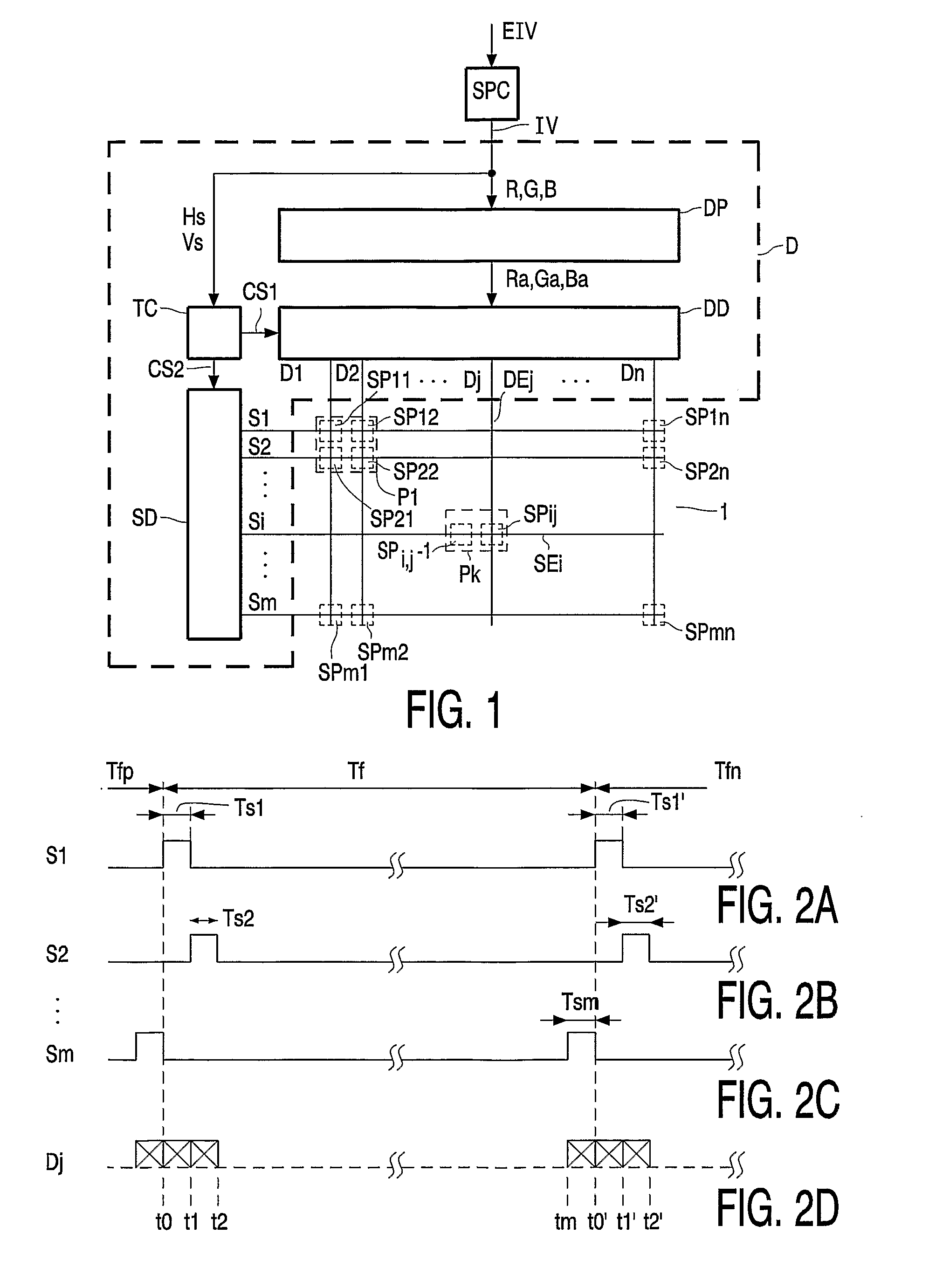 Driving a matrix display