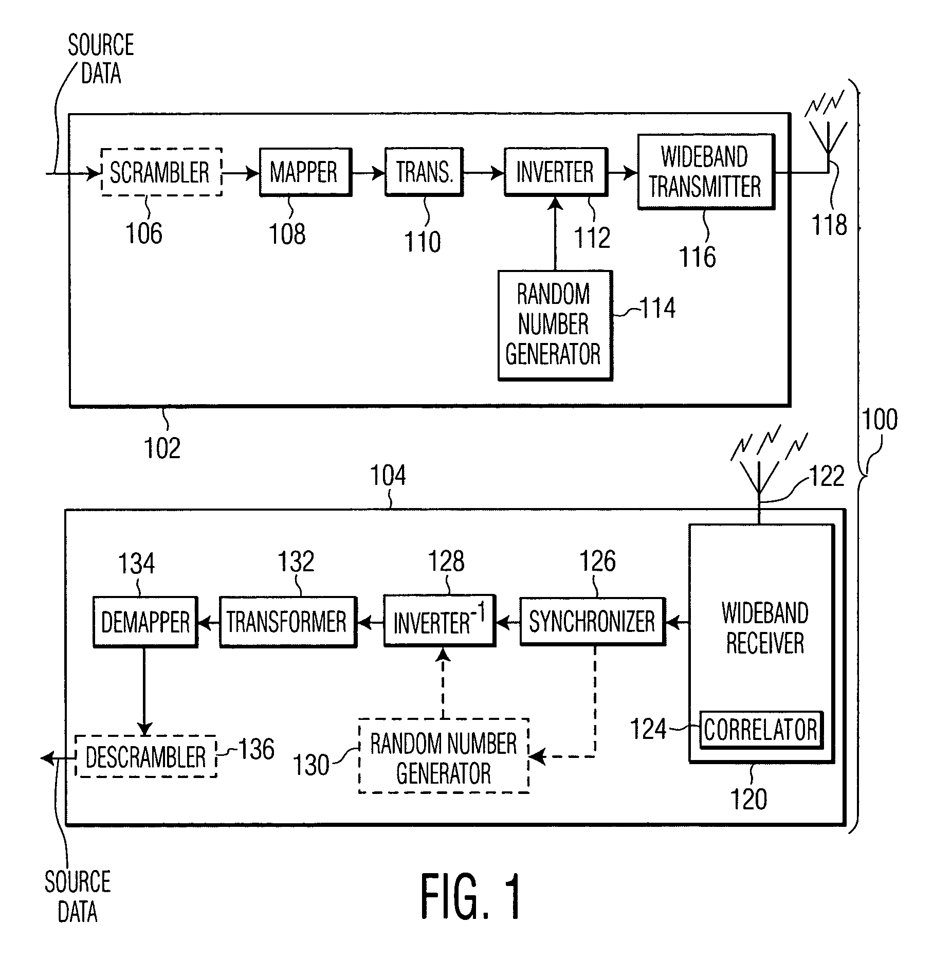 Methods and apparatus for generating and processing wideband signals having reduced discrete power spectral density components