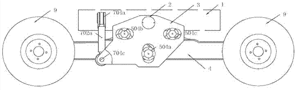 Engineering machine balancing rocker arm chassis travelling device