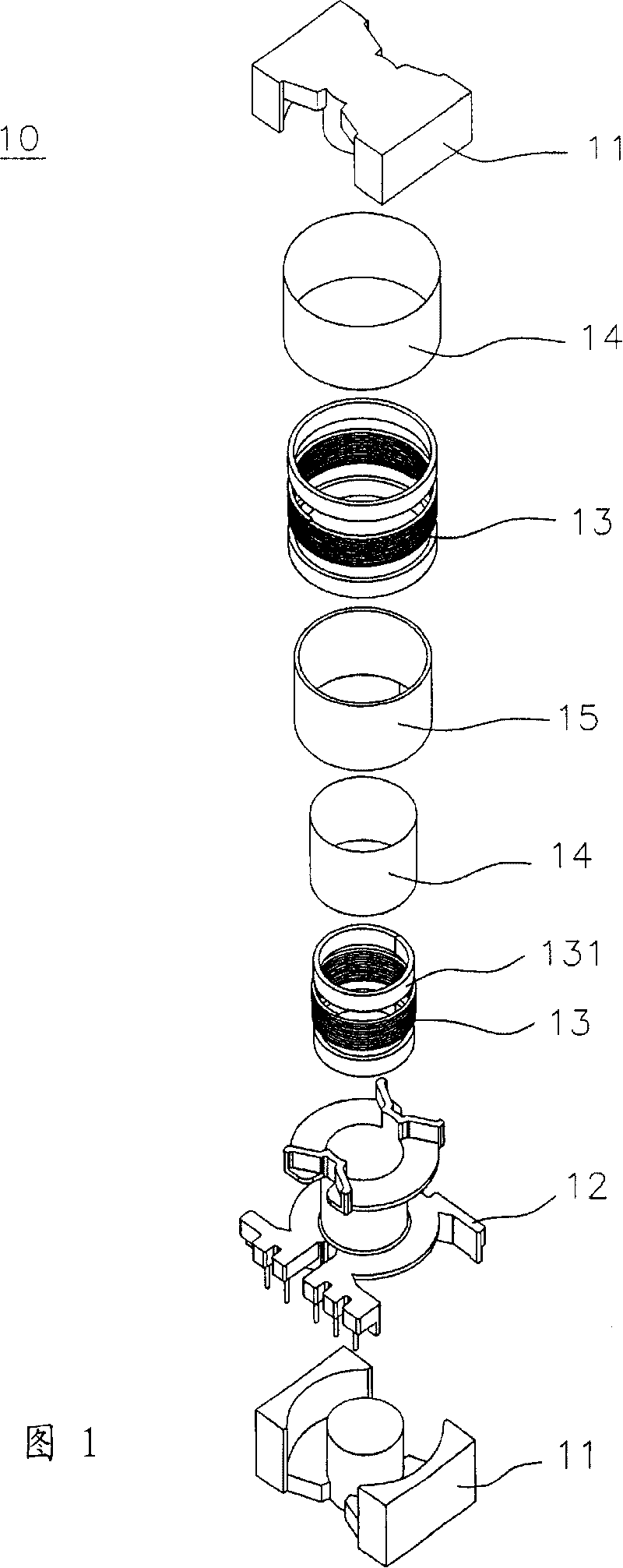 Transformer with wound single unit