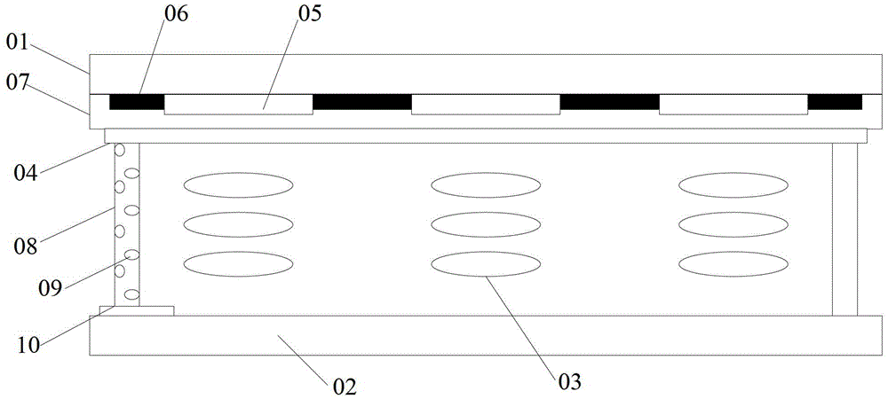 A capacitive embedded touch screen and display device