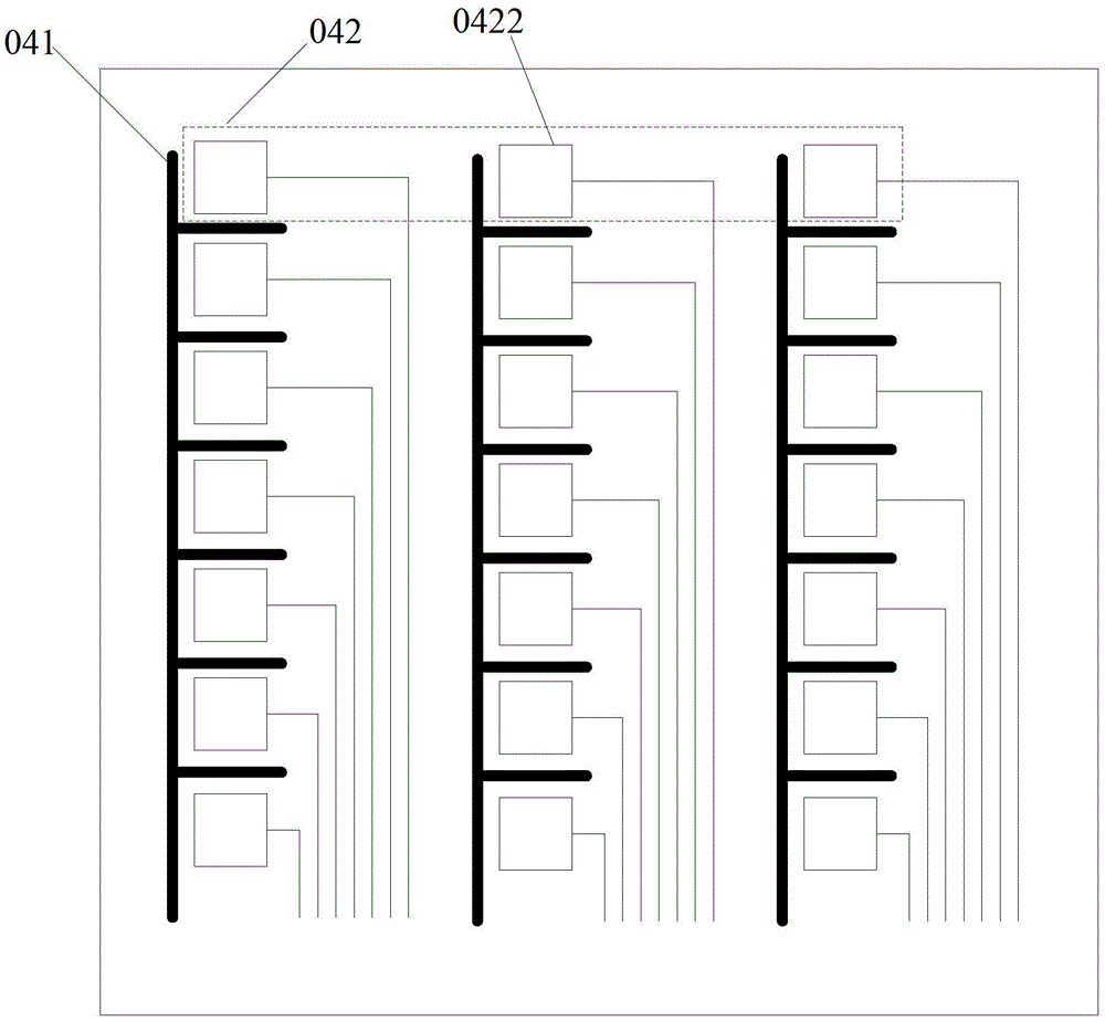 A capacitive embedded touch screen and display device