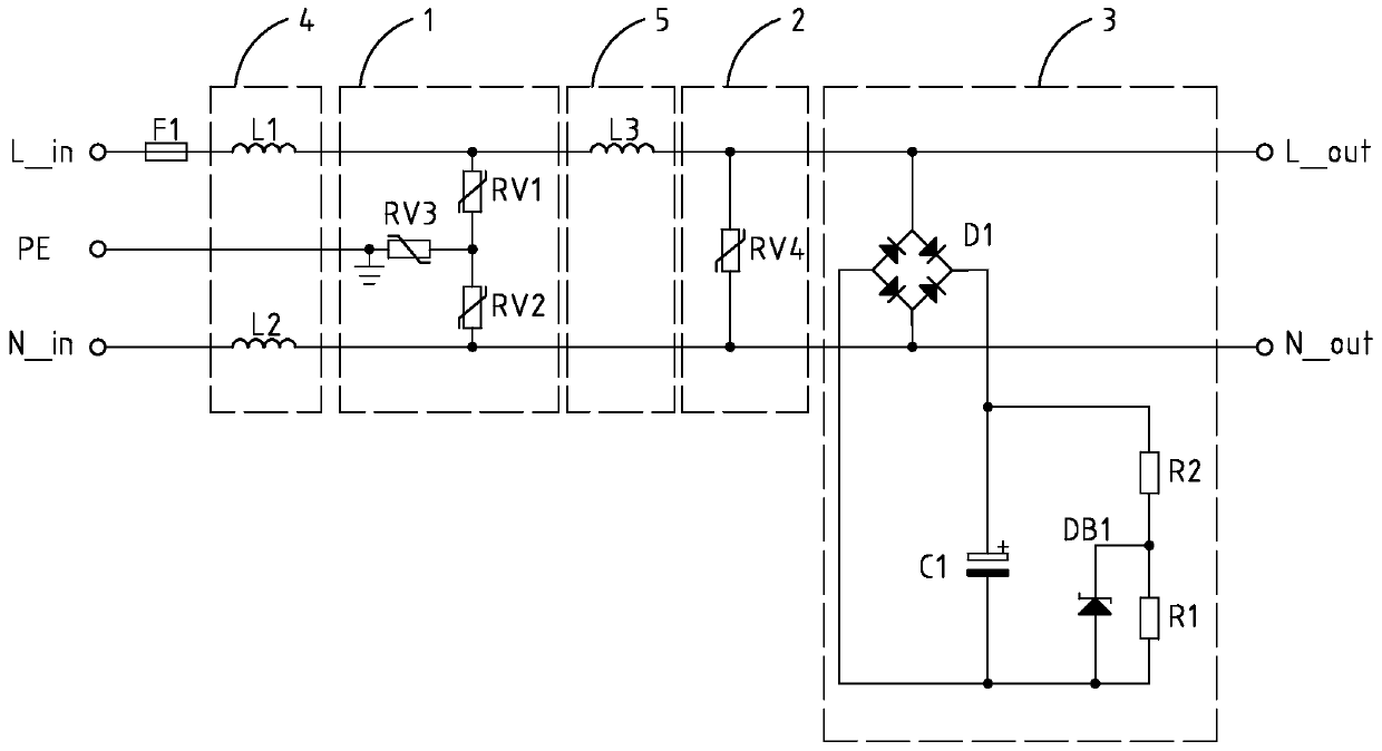 Anti-thunder and anti-surge circuit