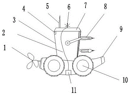 An intelligent water environment amphibious automatic sampling vehicle