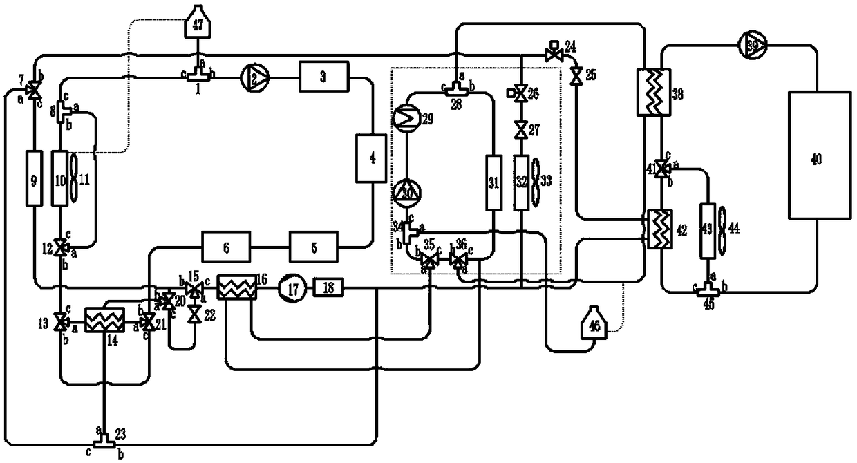 Heat pump type automobile air conditioning system