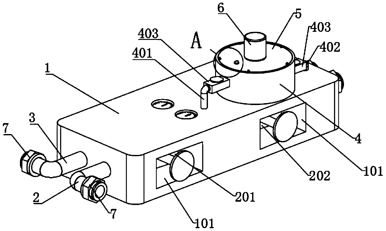 Leakage test device for heating and ventilation pipes