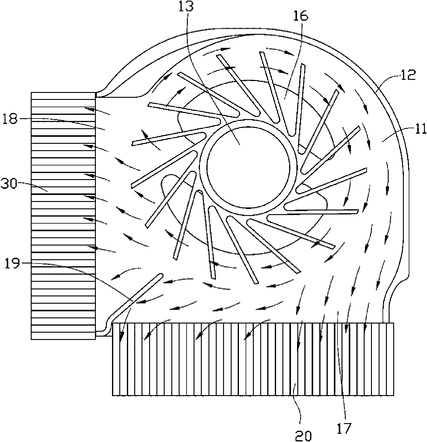 Heat sink and centrifugal fan applied by same