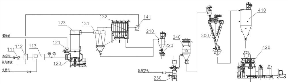 Continuous treatment system and method for basic magnesium carbonate wet material