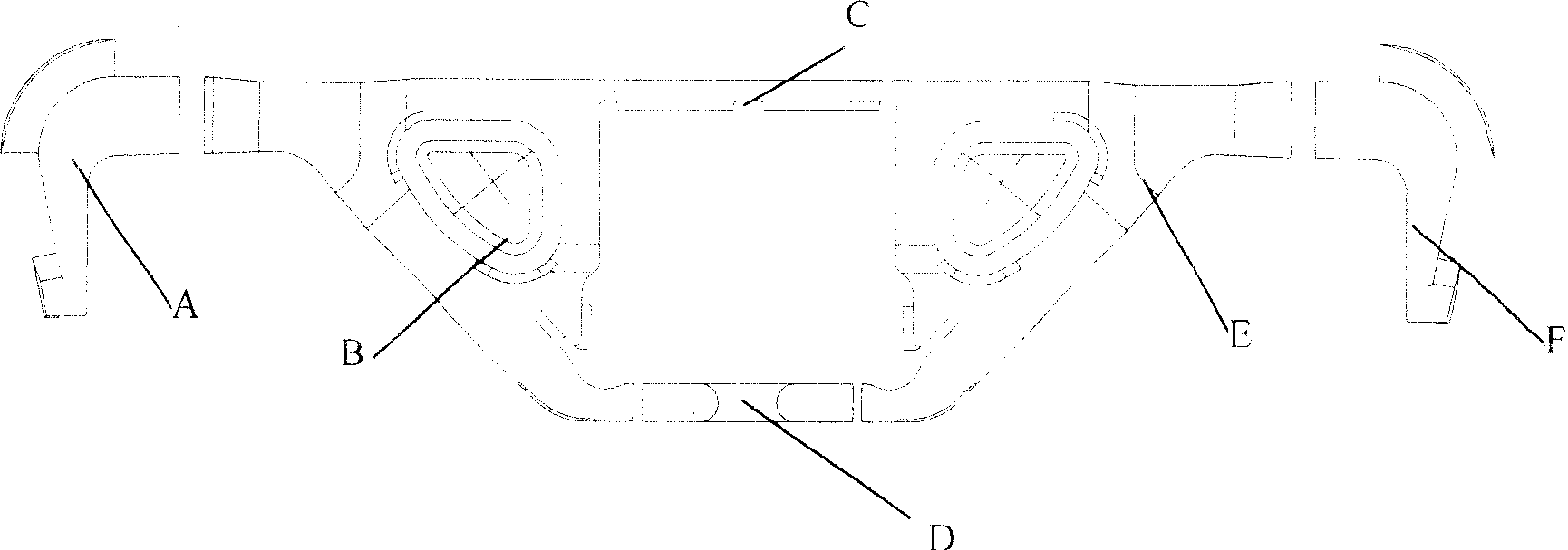 Bolster and side frame integral core producing method