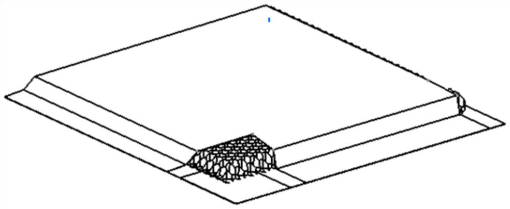 Large-thickness honeycomb sandwich structure and forming anti-slip process method