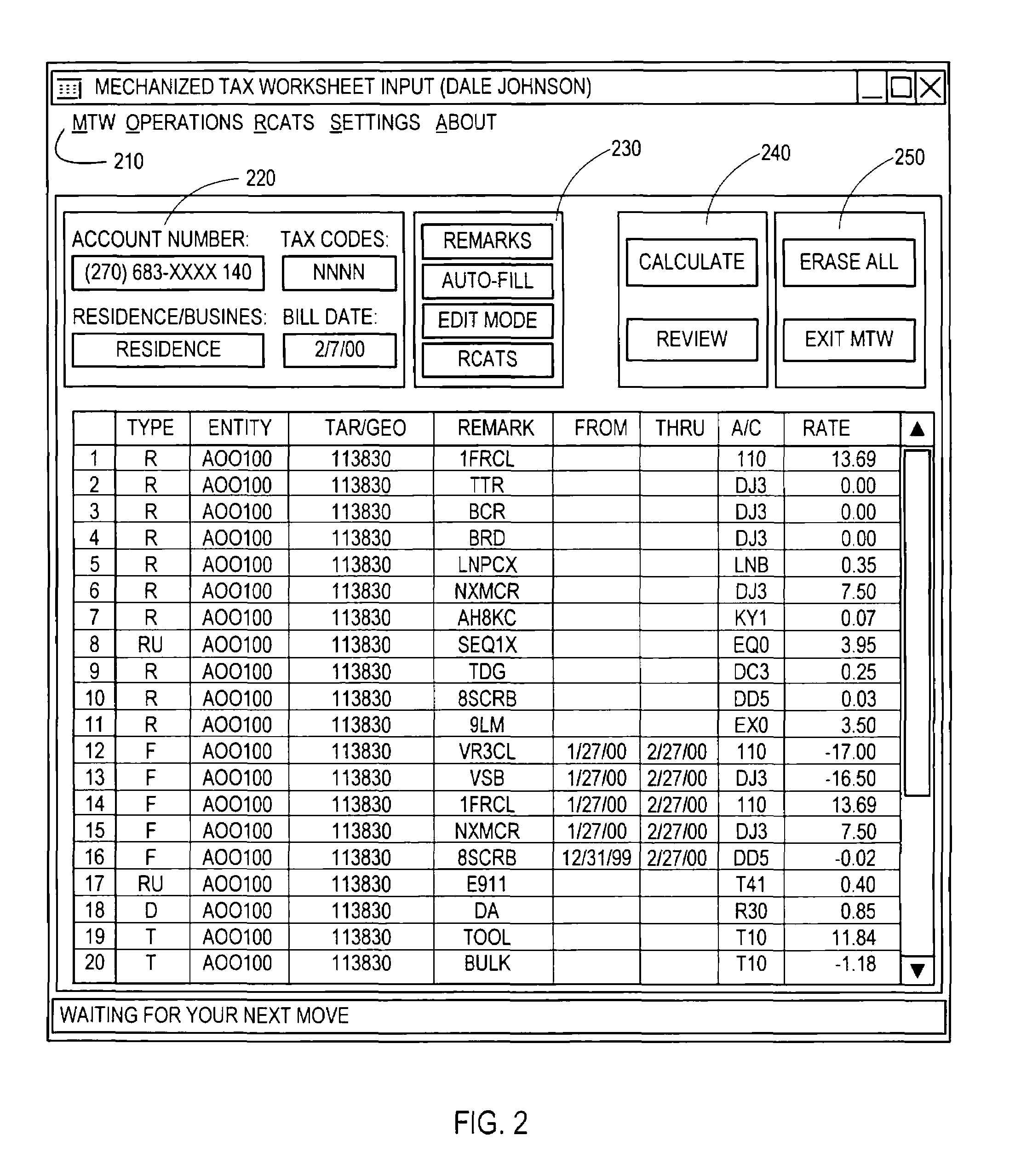 Mechanized tax worksheet