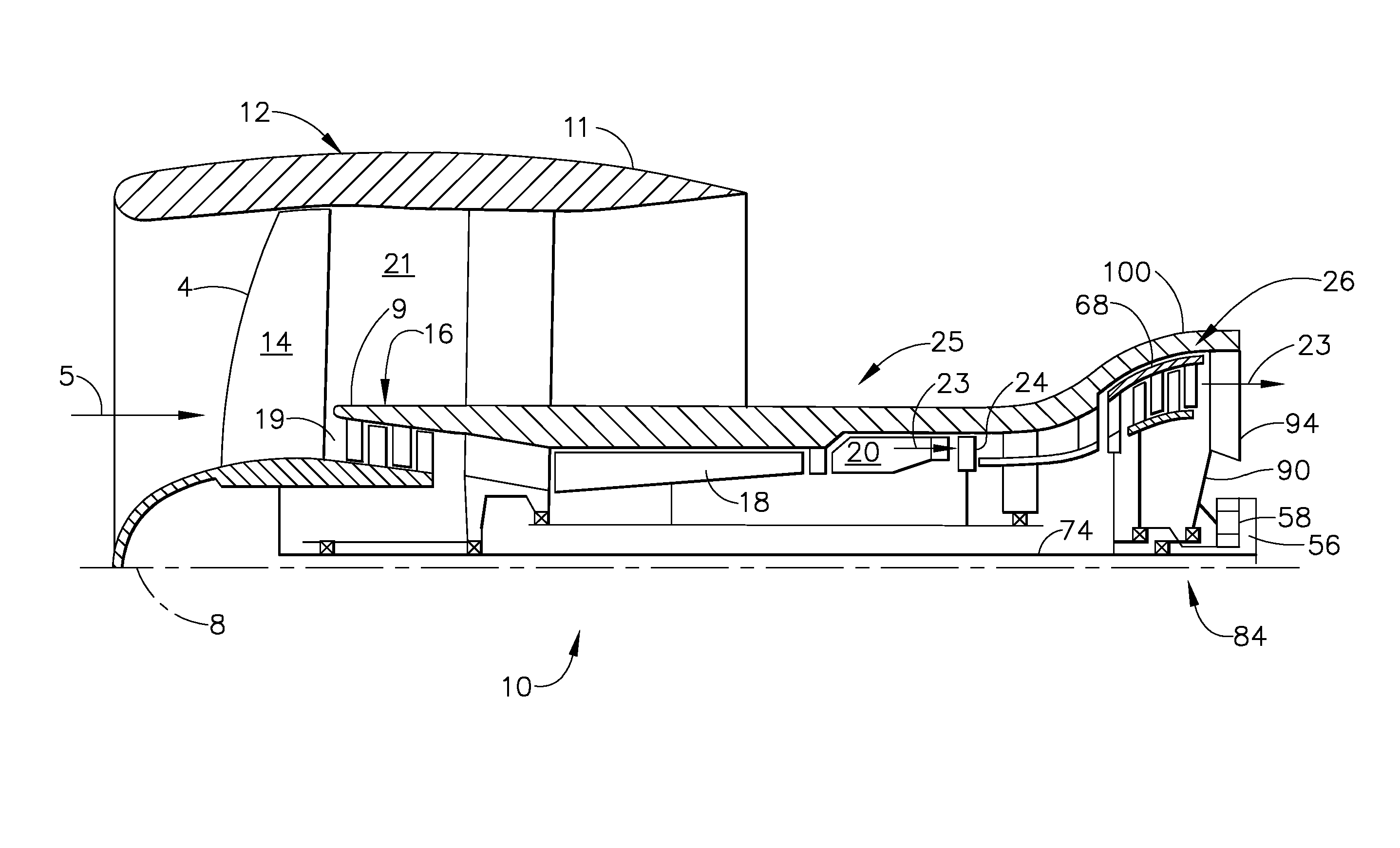 Geared differential speed counter-rotatable low pressure turbine