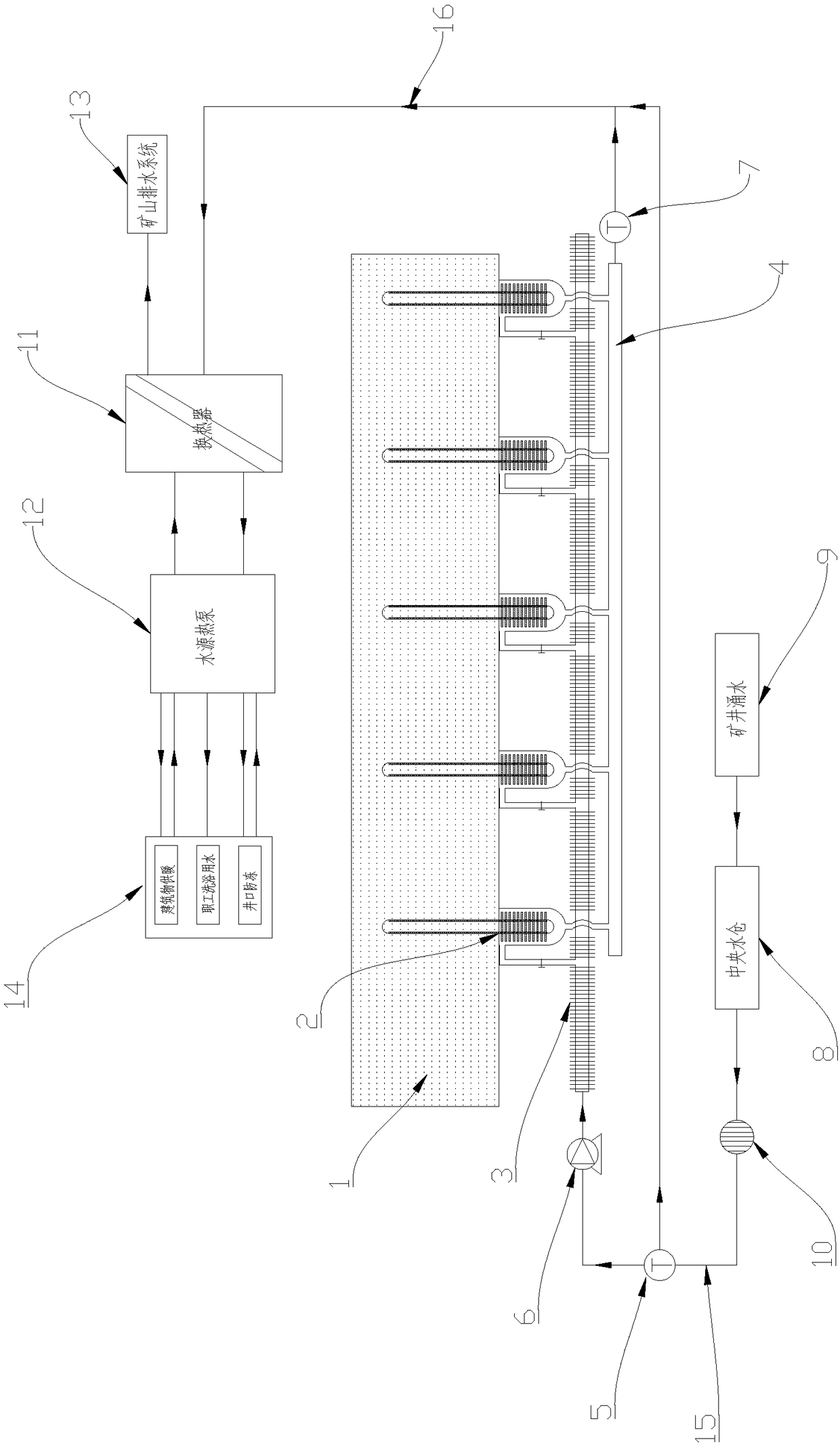 Mine cooling and heat damage utilization system