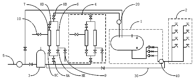 Water supply system with inflow water purification and self-cleaning functions and using method thereof