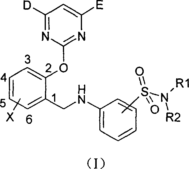 [N-(2-pyrimidine oxy) benzylamino phenyl] sulfamine compound, and its preparing method and use