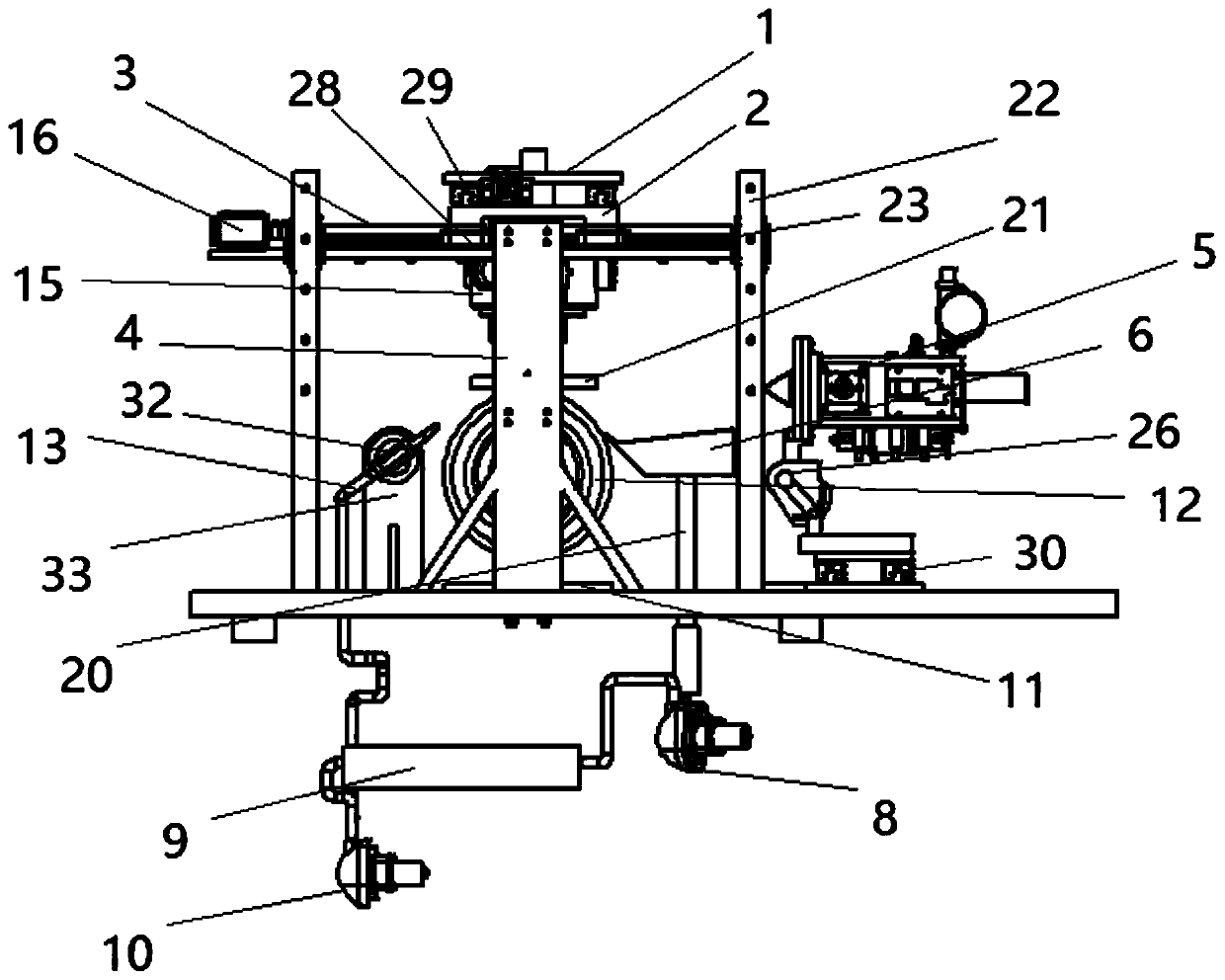 Laser and magnetorheological fluid coupling polishing device